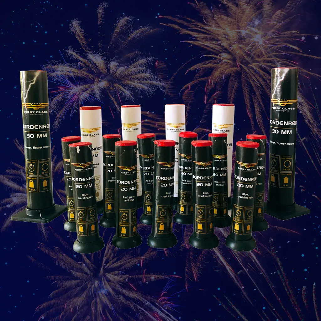 Luftbombesortiment Single Shot 20/25/30 mm – Kraft og Farve i Perfekt Kombination