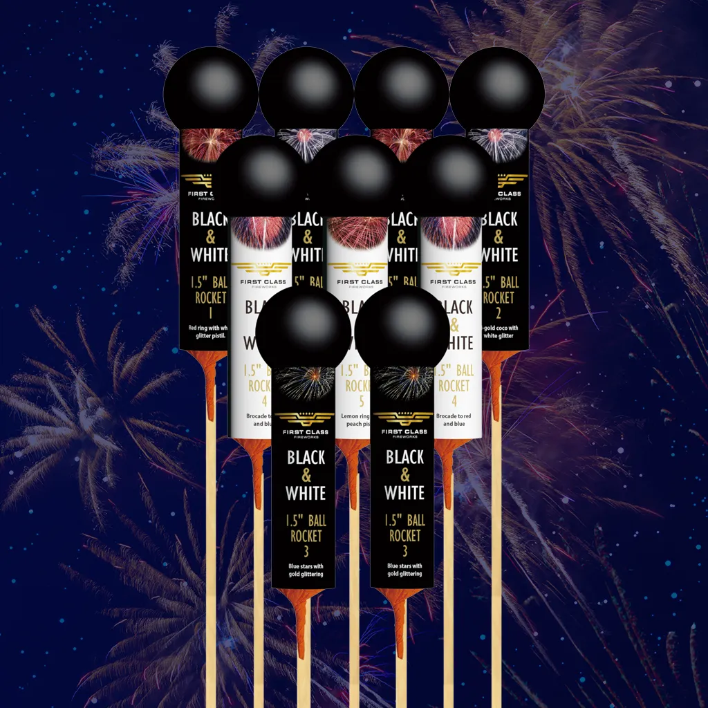 Raketsortiment 9 x 1,5″ – Imponerende Raketter til Festen